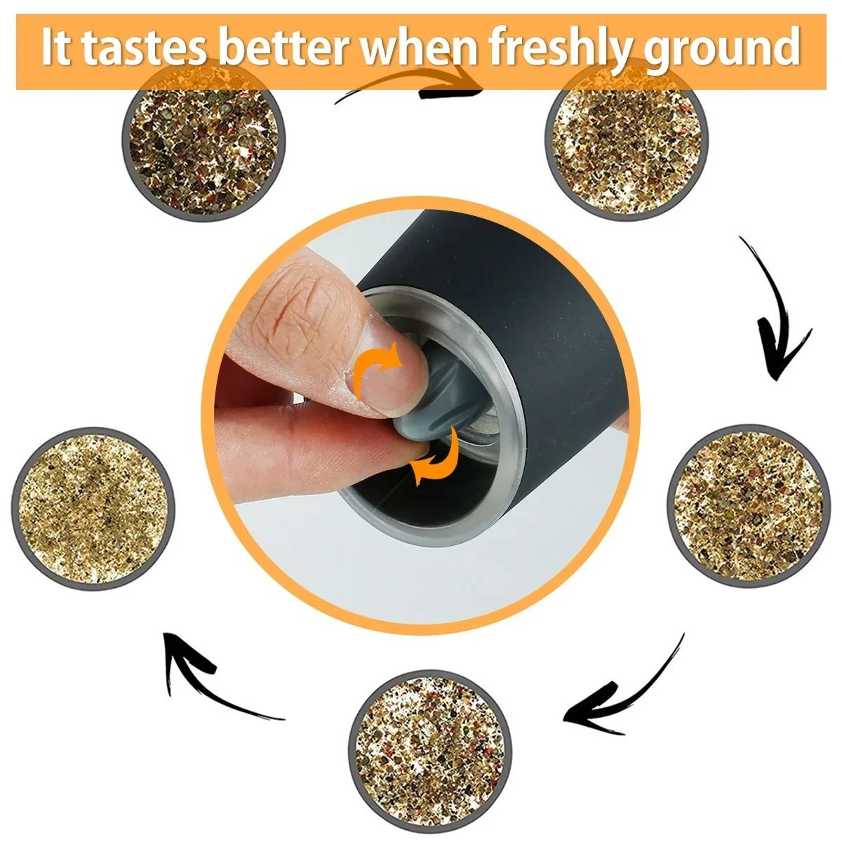 Electric Automatic Salt and Pepper Grinder with Gravity LED Light and Adjustable Coarseness
