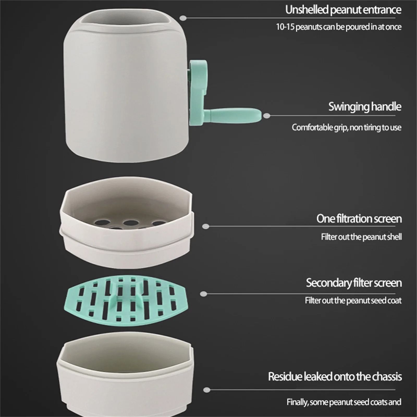 Automatic Food-Grade Peanut Sheller – Efficient Peeler and Opener – High-Yield Nut De-Shelling Kitchen Gadget Hub