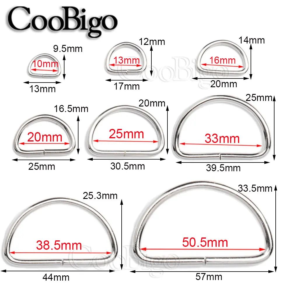 Heavy-Duty Metal D-Ring Buckles for Belts, Bags & DIY Crafting