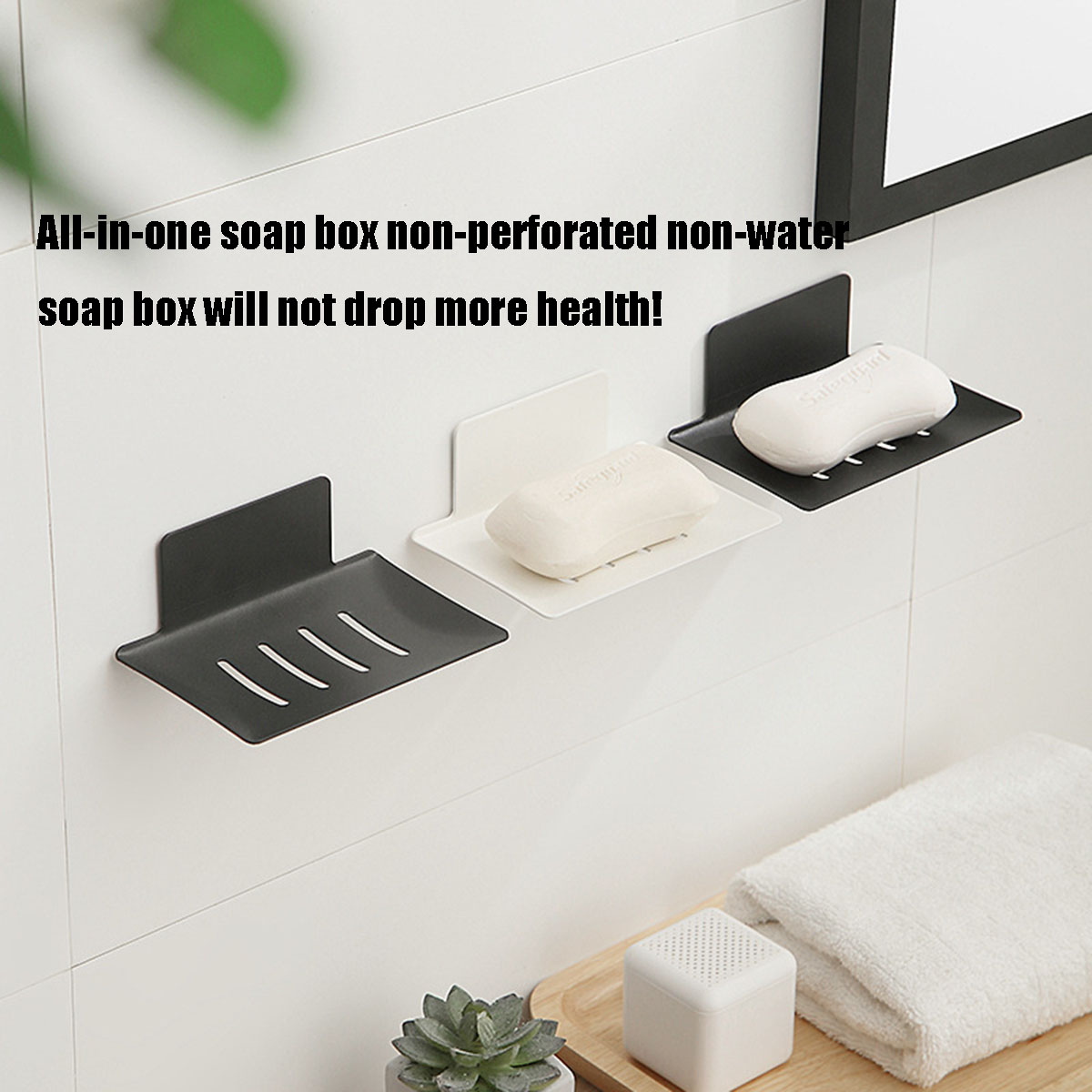 Bathroom Soap Dish Wall Mounted Aluminum Alloy Soap Holder With Drain Water Soap Box Bathroom Accessories