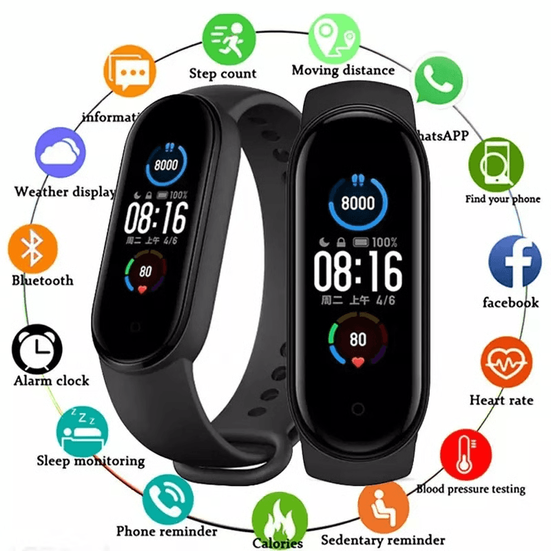 M4 Smart Watch Band, Heart, Blood Pressure & Activity Tracker for Daily Wellness