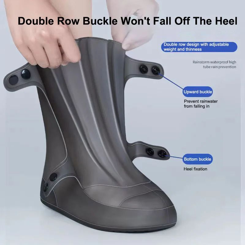 Reusable Waterproof PVC Shoe Covers – High Top Rain & Snow Boot Protectors for Outdoor Wear