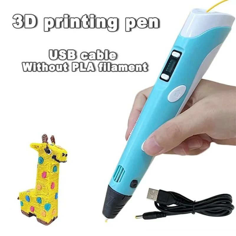 USB Rechargeable 3D Printing Pen with PLA Filament for Creative Drawing and Craft Projects