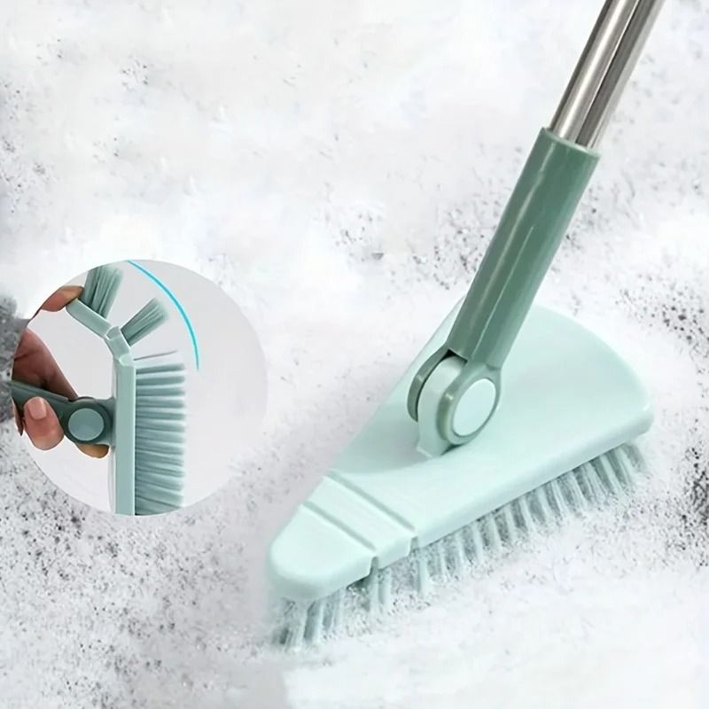 Triangle Floor Brush with Long Handle for Bathroom Kitchen and Balcony