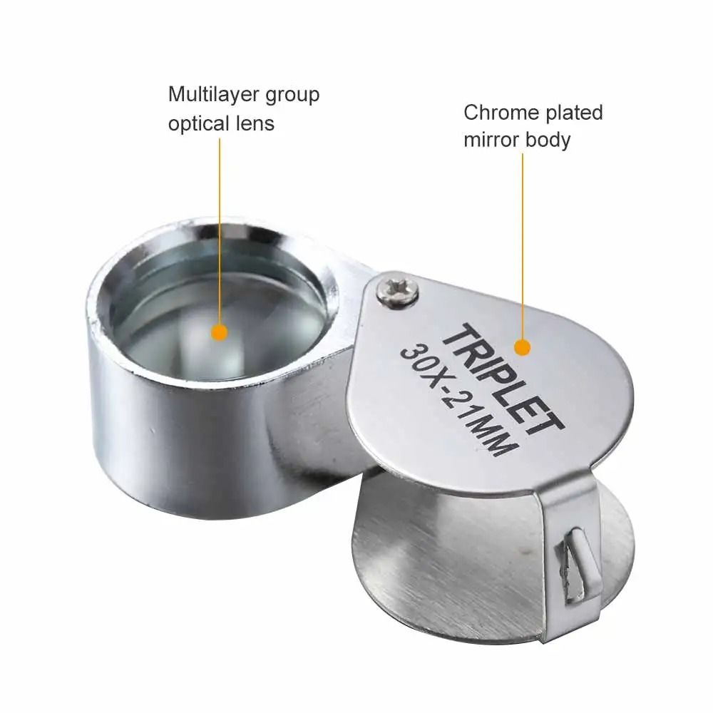 10 to 30X Foldable Pocket Loupe Magnifier for Jewelry Diamond Inspection and Reading