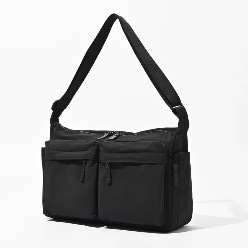 Unisex Nylon Tote Bag Lightweight Water Resistant Multi Pocket Shoulder Tote