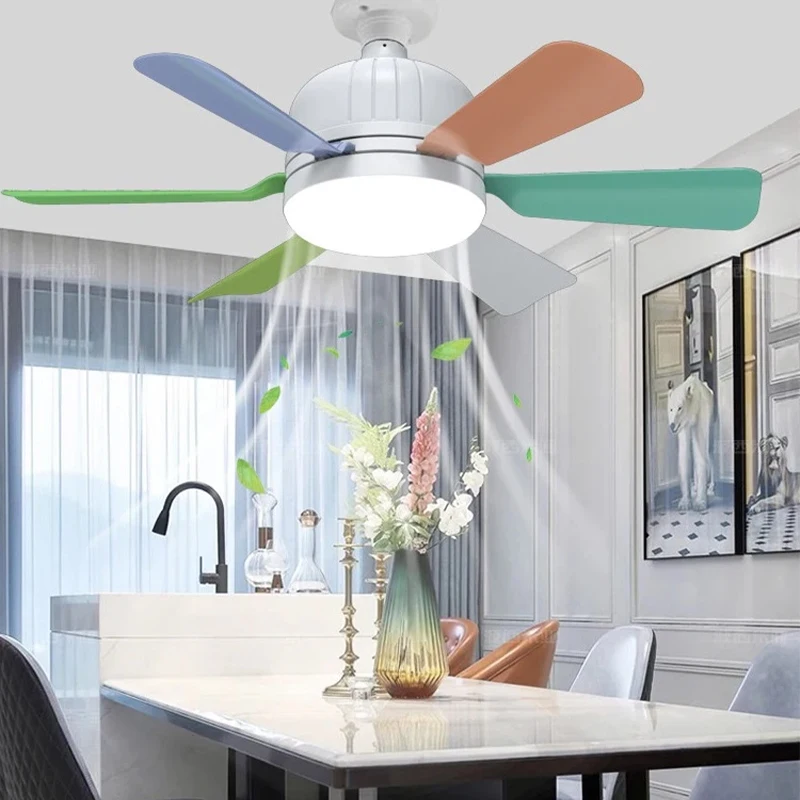 Fan Light with Remote Control, Ceiling Light for Bedroom, Kitchen, Dining Room, Garage, Restaurant, Shop Indoor Lighting
