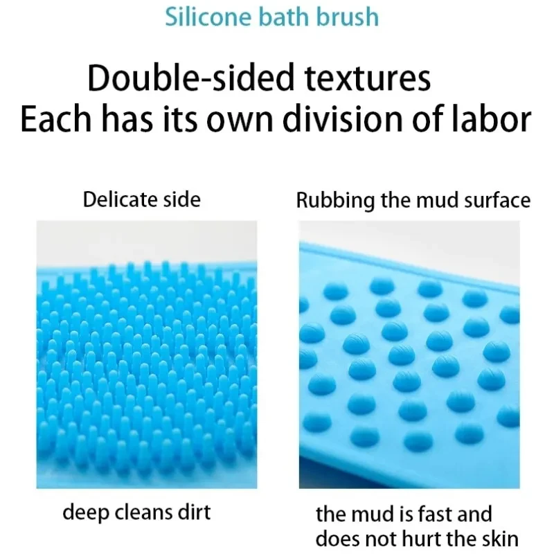 Extended Skin Clean Brushes, Body Sponge Silicone Back Brushes, Rubbing Back Peeling Massage Shower Belt
