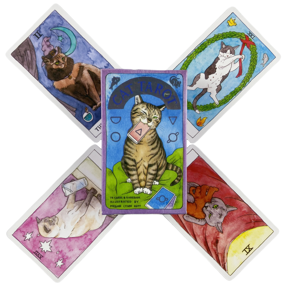 Cute Cat Tarot Cards Deck Oracle English Visions Divination Edition Board Playing Games for Beginners & Collectors