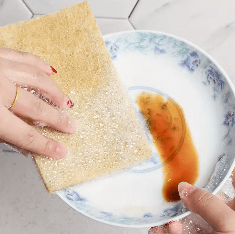 5pcs Reusable Coconut Fiber Scouring Pads Natural Non-Woven Cleaning Scrubbers