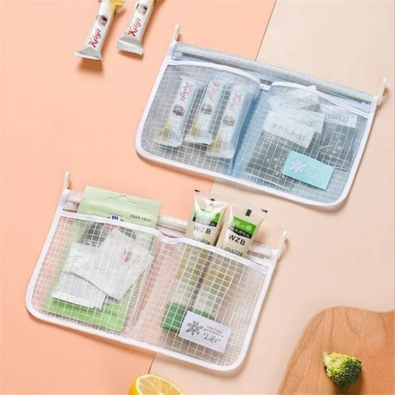 Hanging Refrigerator Storage Bag Double Compartment Kitchen Organizer