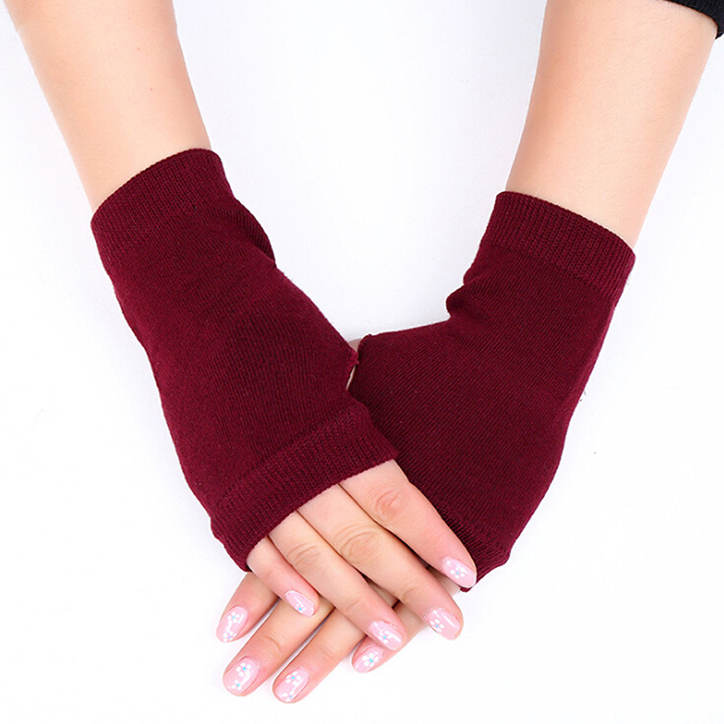 Women Stylish Hand Warmer Crochet Winter Gloves, Faux Wool Mitten, Twist Pattern, Warm Finger less Gloves