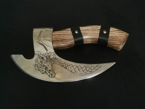 Engraved Hand-Forged Viking Axe | D2 Steel 9