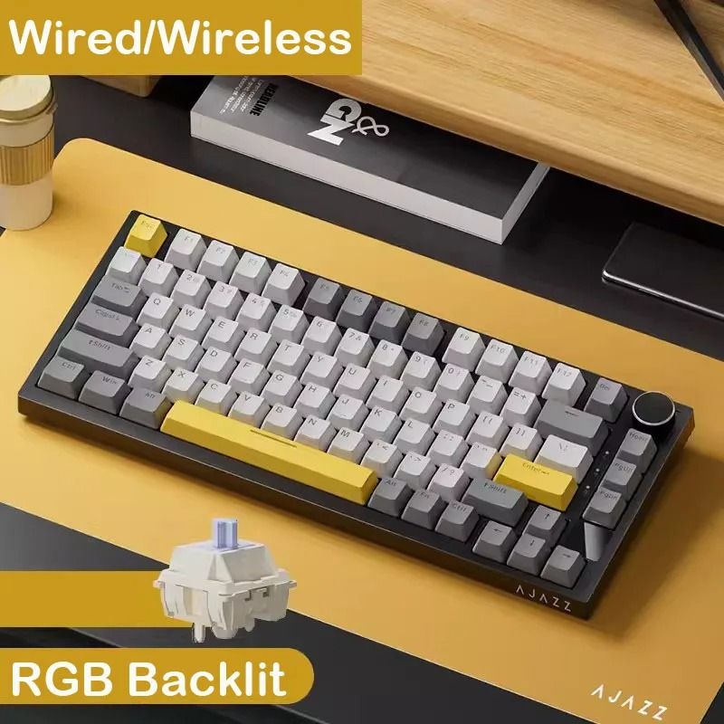 AJAZZ AK820 Mechanical Keyboard 70 Percent Compact RGB Tri Mode Wireless
