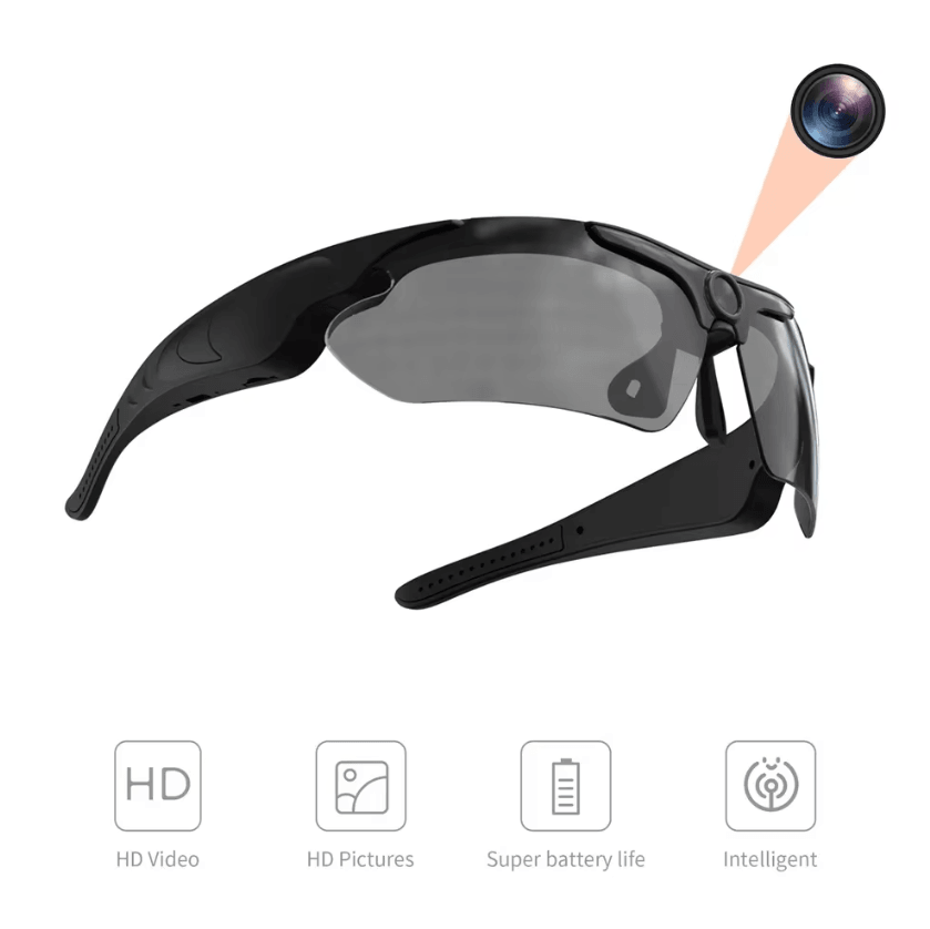 VisionCam Sport 1080P Camera Sunglasses with Wide-Angle Lens & Hands-Free Recording