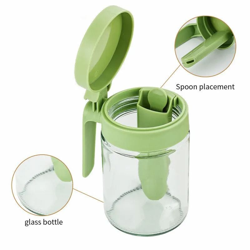 Kitchen Seasoning Jar Set with Spoon Separation