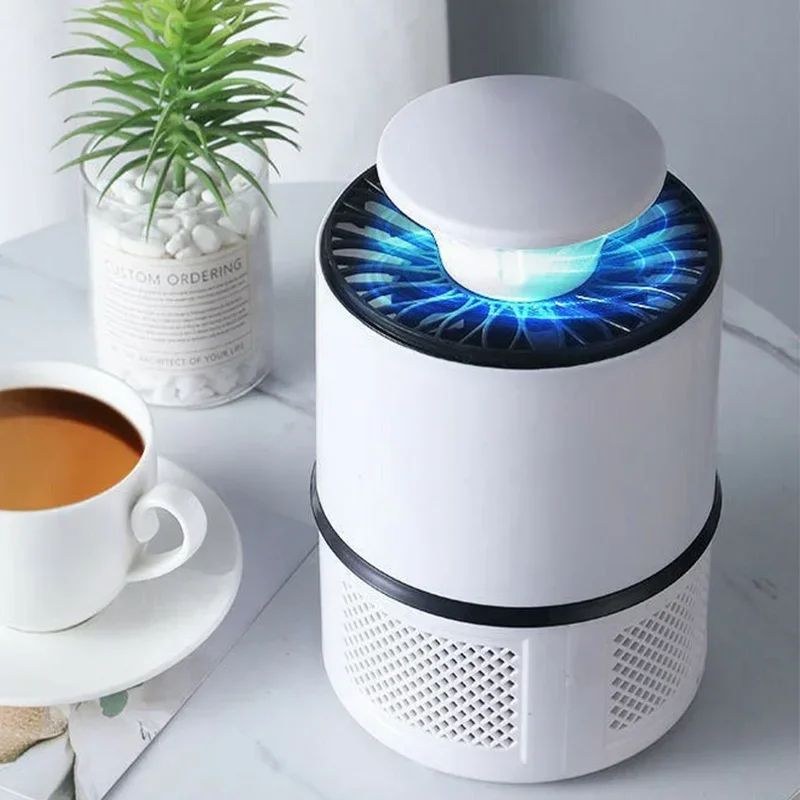 USB Rechargeable Electric Mosquito Killer Lamp with Quiet UV Trap & Swatter Racket