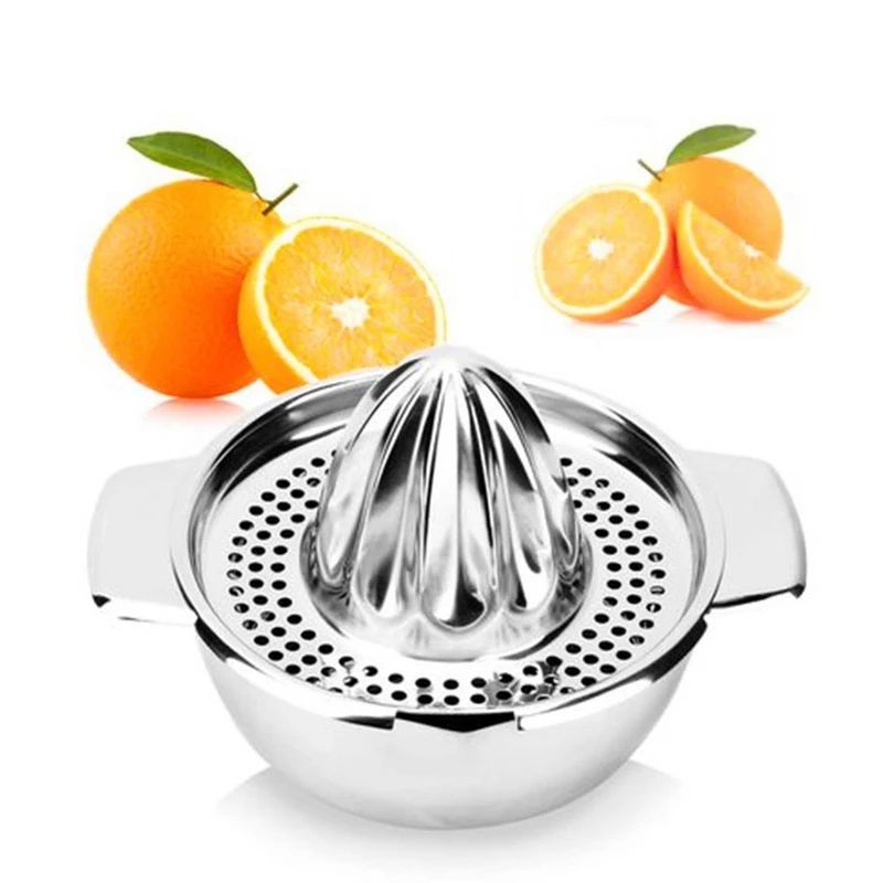 LMETJMA Stainless Steel Lemon Squeezer – Manual Citrus Juicer Reamer Cup