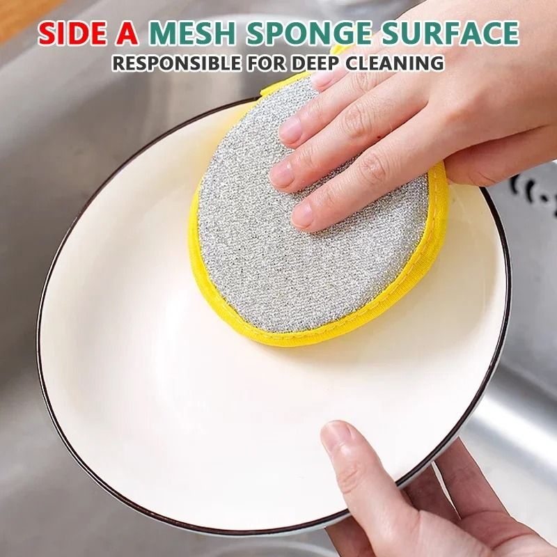 Double-Sided Reusable Dishwashing Sponge Set
