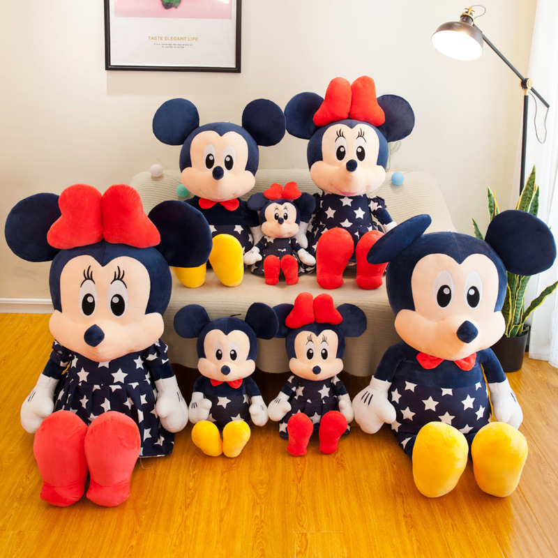 Disney Star Mickey Plush Toy & Minnie Doll Large Couple Mickey Mouse Playing with Childrens Pillow Doll, Soft Stuffed