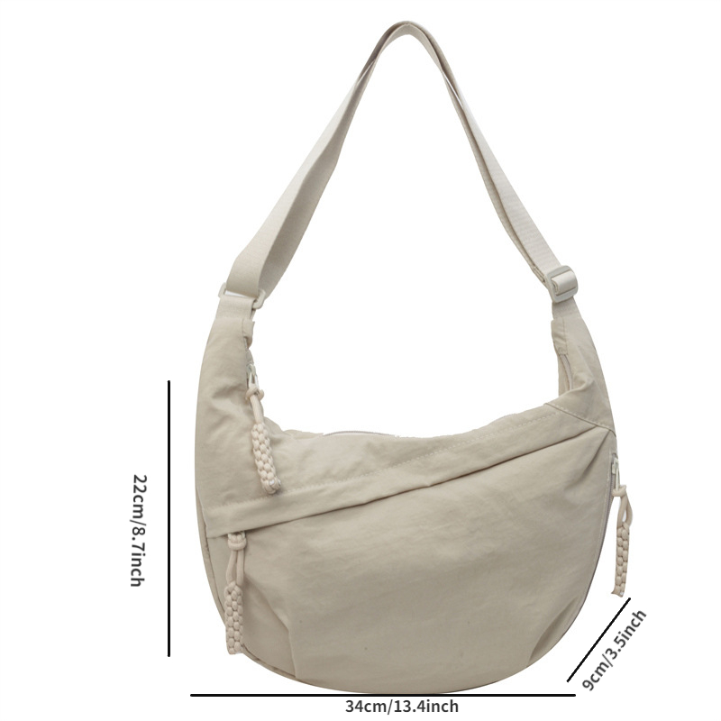 Lightweight Nylon Crossbody Bag Large Capacity Womens Messenger Shoulder Tote