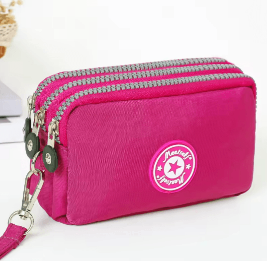 SoftCarry Womens Wrist Phone Purse Three Layer Zipper Handbag
