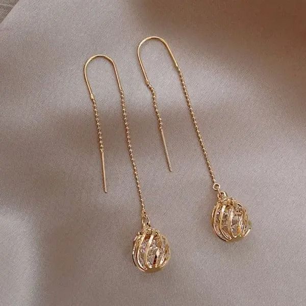 Exquisite Crystal Ear Line Hanging Earrings