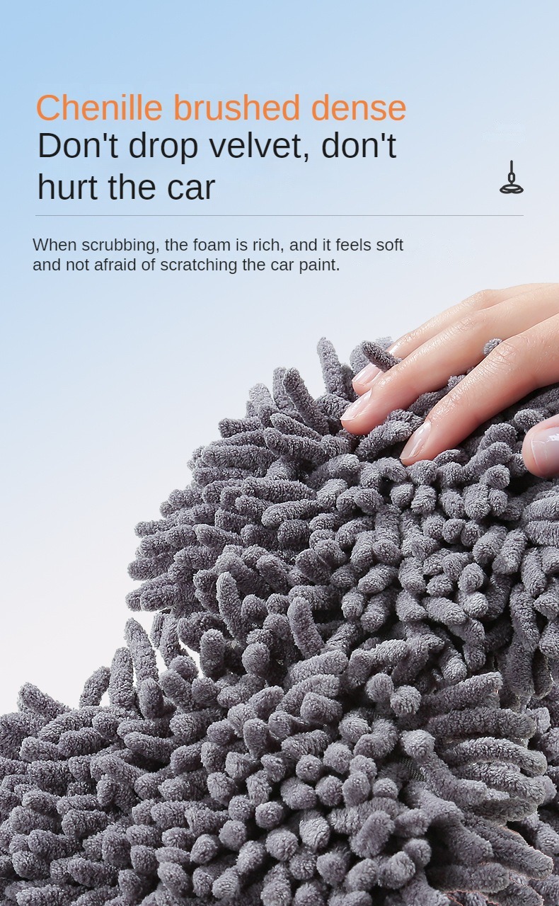Telescopic Car Cleaning Mop, Chenille Brush Washer Mop, Double Brush Head Roof Window Cleaner