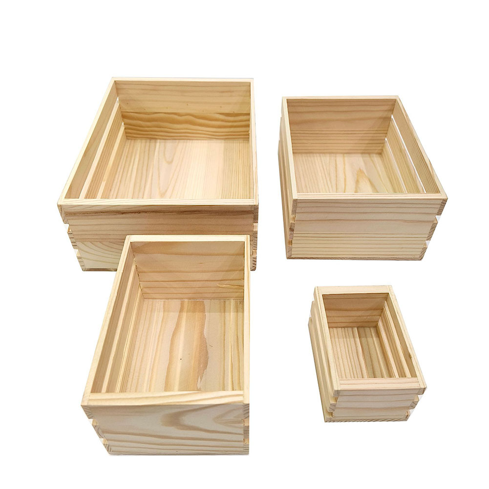 Mini Wooden Storage Basket Organizer for Desktop Decor & DIY Crafts