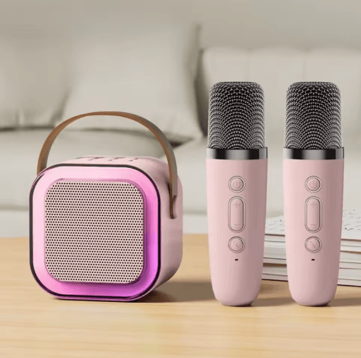 HOMEFISH K12 Portable Karaoke Machine with Wireless Microphones & Bluetooth Speaker System