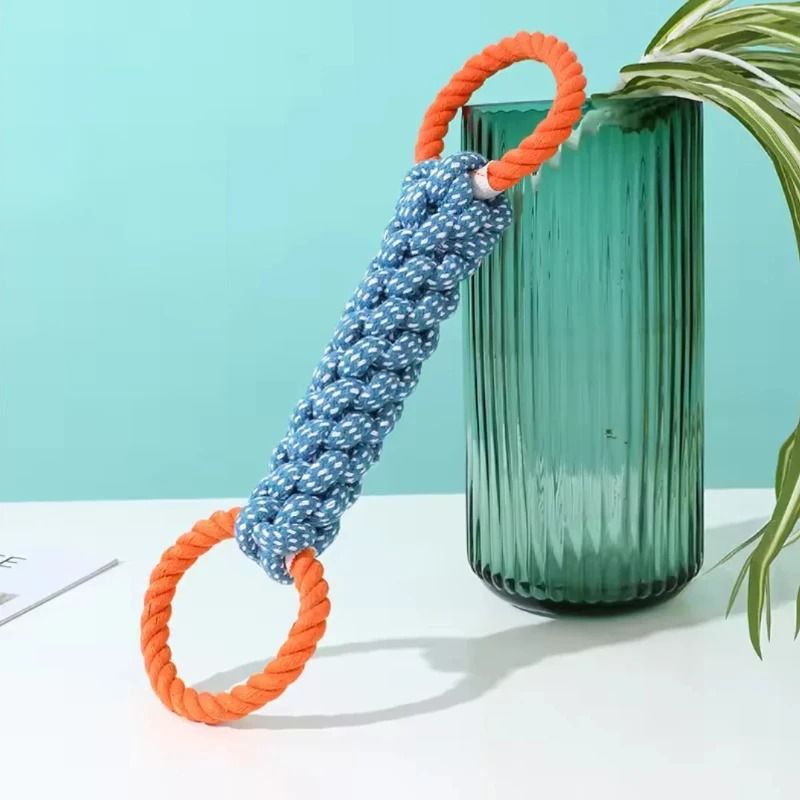 Hand-Woven Multi-Knot Cotton Rope Dog Toy