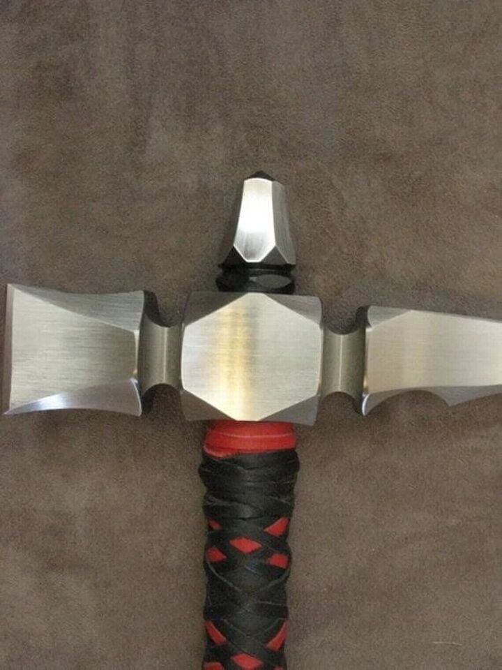 Hand-Forged Spiked War Hammer | High Carbon Steel Head & Leather-Wrapped Handle | Medieval Battle Hammer