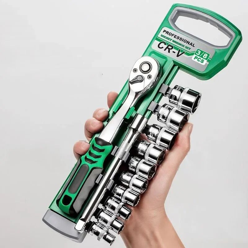 Socket Sleeve Wrench Set for Auto Repair and Hand Tool Use with Ratchet and Spanner Keys