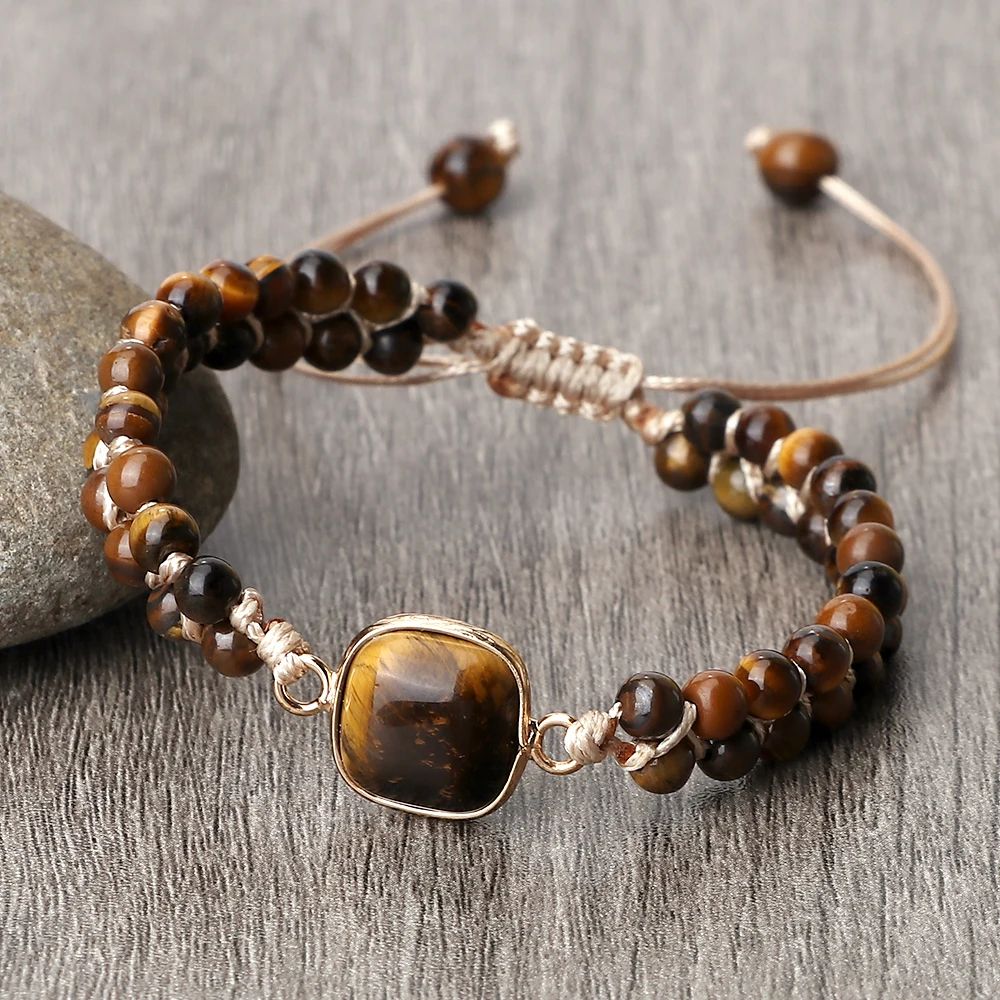 Tiger Eye Energy Bracelet – Handmade 4mm tiger eye bracelet for Balance & Bohemian Style