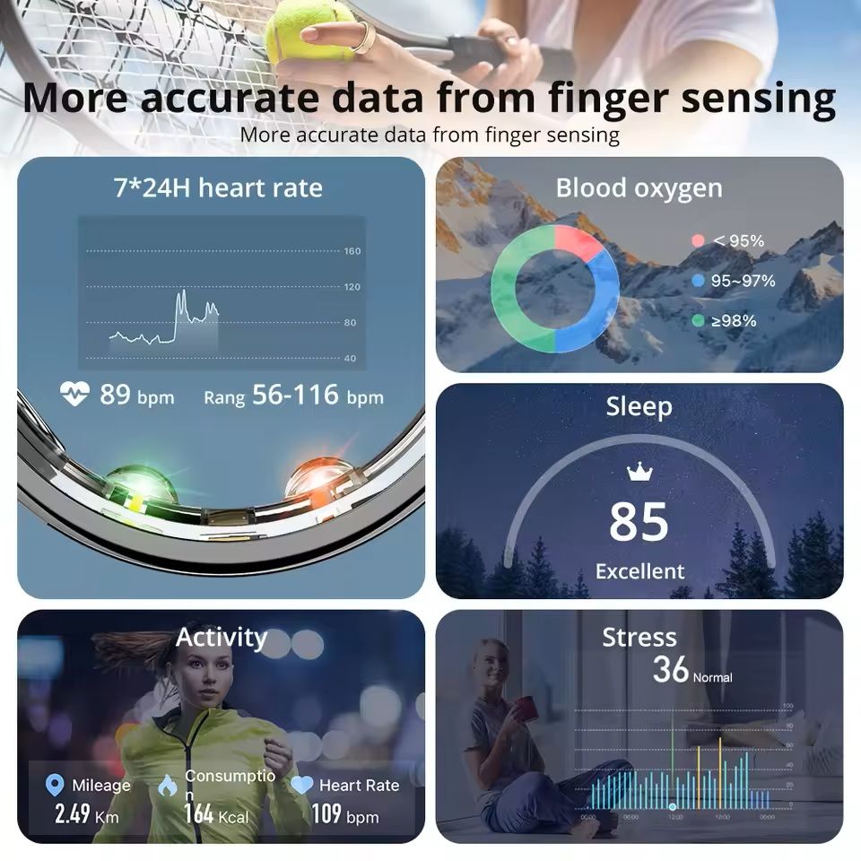 COLMI R10 Smart Ring Health Tracker with Charging Case