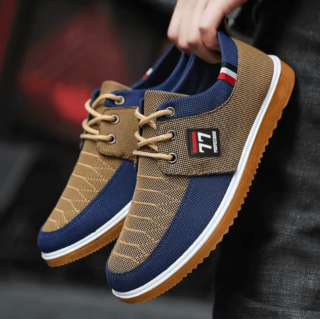 Men Casual Breathable Vulcanized Sneakers Lightweight Canvas Slip On Shoes