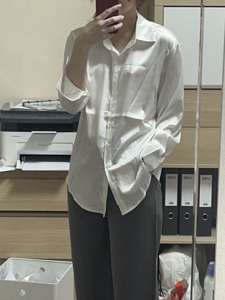 Turn-down Collar Ladies Blouse Autumn, Elegant Satin Loose Women Shirt Spring Vintage Casual Button Silk Tops
