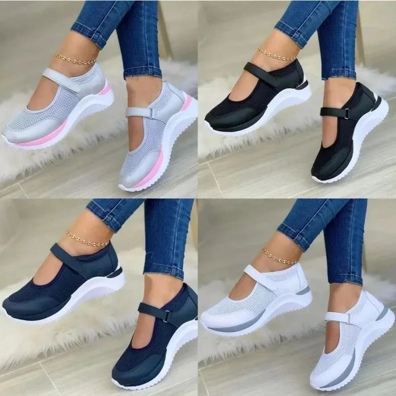 Womens Casual Knitted Sneakers with Thick Sole