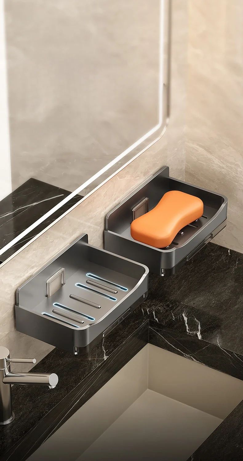 No-Drill Wall Mounted Soap & Sponge Holder