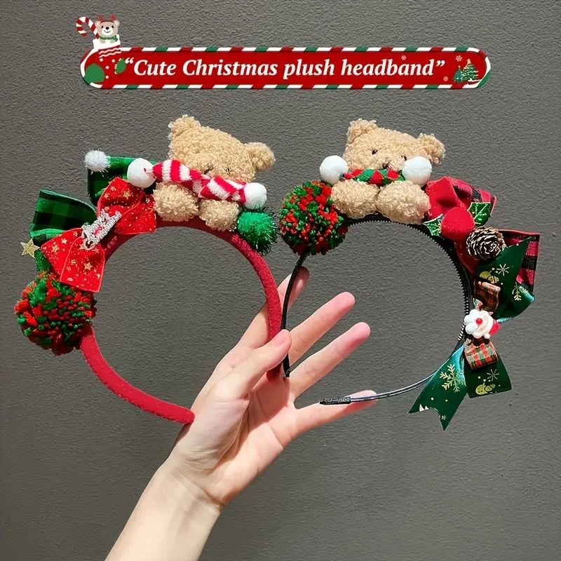 Festive Christmas Bear Headband