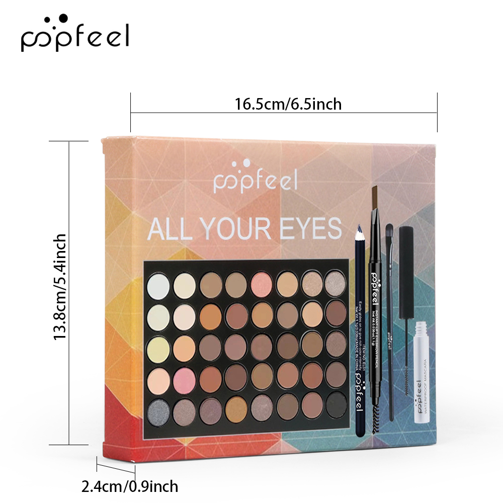 Eye Makeup Kit, Mascara, Eyeliner, Eyeshadow Palette & Eyebrow Pencil All in One Set