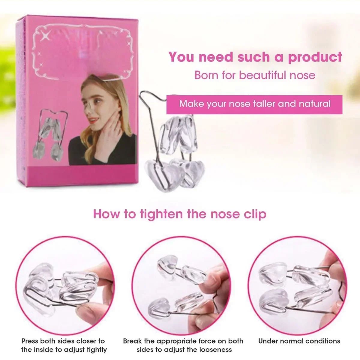 3D Nose Clip Shaper – Non-Surgical Nose Bridge Heightening & Alar Slimming Tool