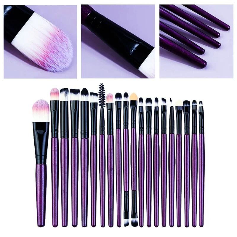 20 Piece Makeup Brush Set for Eyes and Face Blending