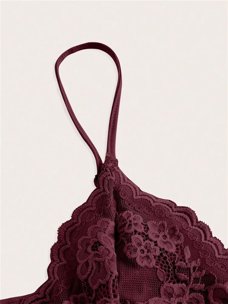 Phumee Y2K Contrast Lace Bow Front Backless Crop Cami Top