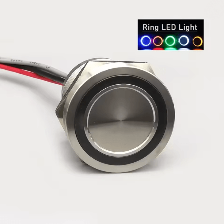 Stainless Steel 22 mm Flat Head LED Piezo Touch Switch Waterproof IP68