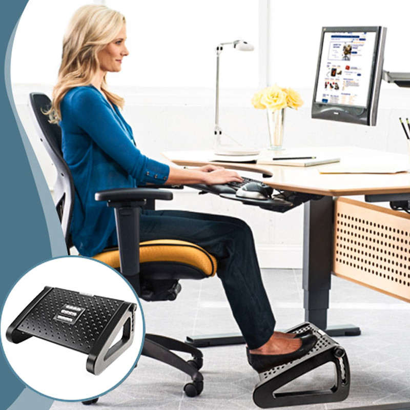 Ergonomic Under Desk Footrest with Massage Rollers for Pain Relief