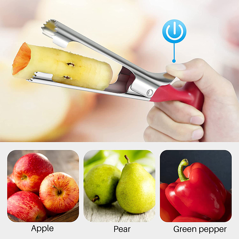 Premium Apple Corer and Fruit Slicer Stainless Steel Pear & Apple Core Remover Tool for Quick Seed Removal