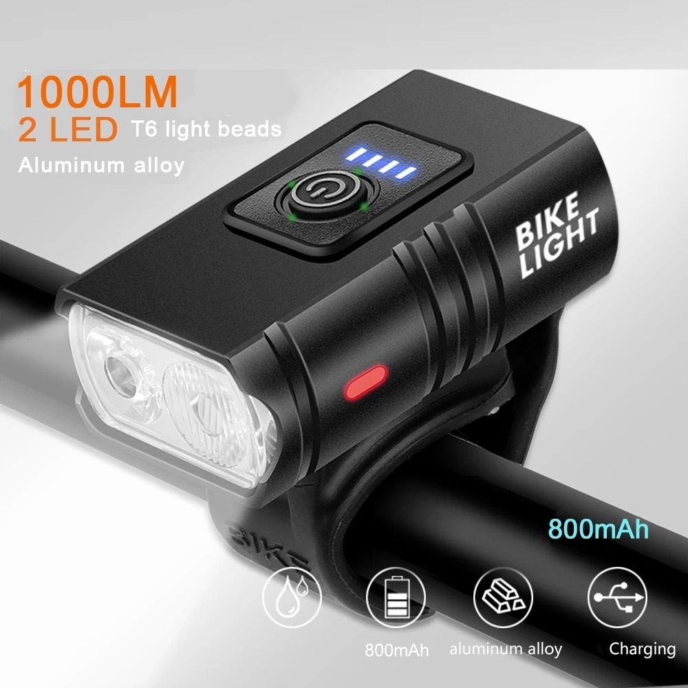 USB Rechargeable Bicycle Front Light with Adjustable LED Brightness