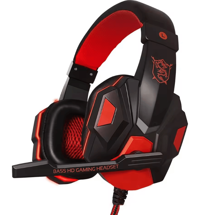 Wired Gaming Headset with Noise Cancelling Mic Adjustable Stereo Headphones for PS5, PS4, Xbox, PC & Mobile