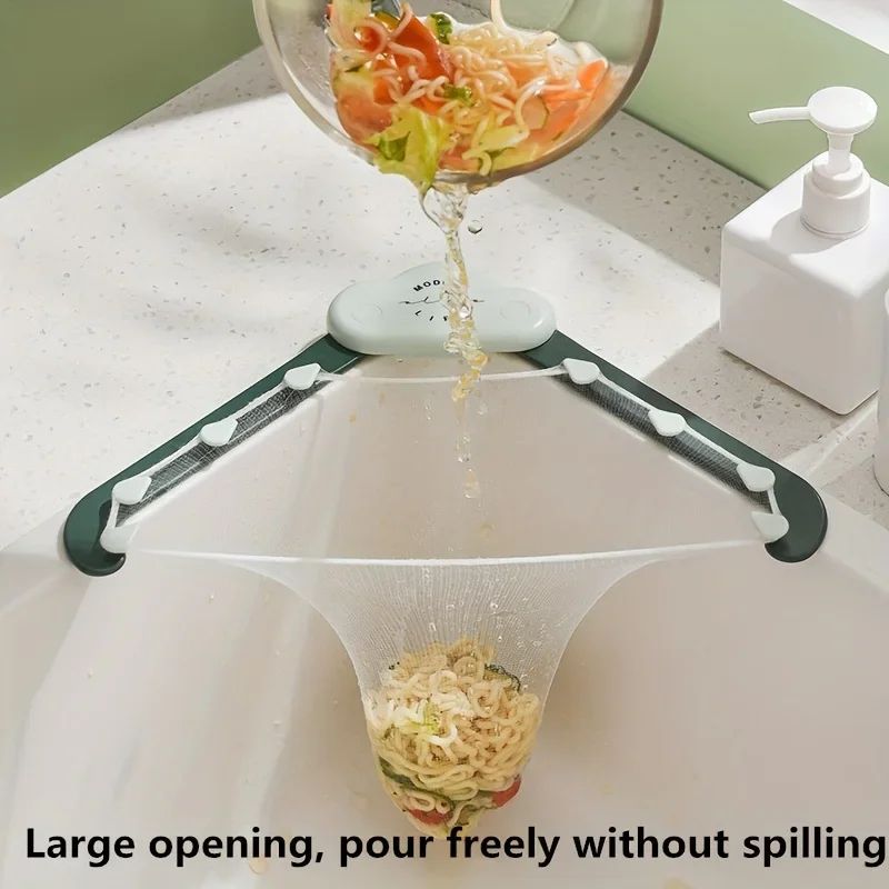 51 Pcs Kitchen Sink Strainer Set Triangle Draining Basket Mesh Filter Hanging Storage Rack for Food Waste & Easy Cleanup